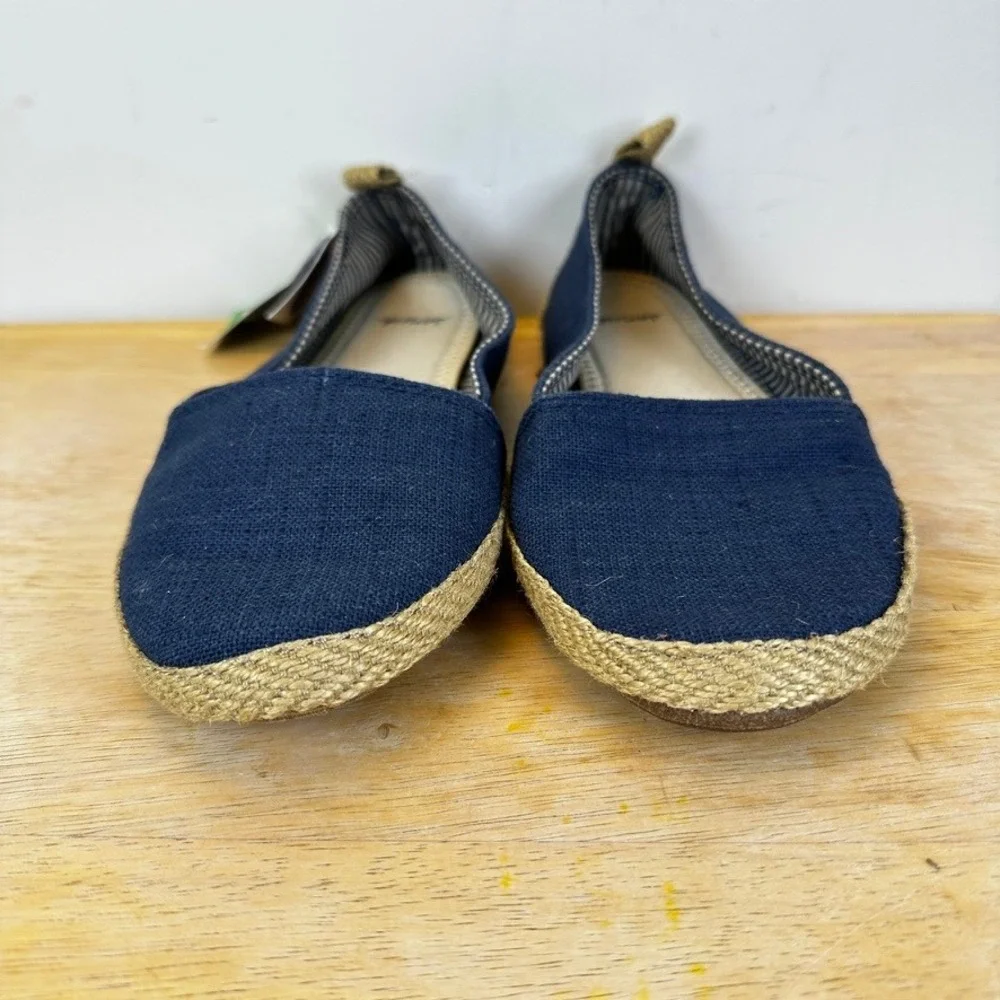 Sanuk Espie Slip On Espadrille‎ Women 6.5 Navy Yoga Mat Comfort Coastal Boho
